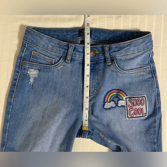GAP Kids Unicorn Rainbow Denim Jeans Skinny Adjustable Waist Girls Size 10 - Picture 10 of 14